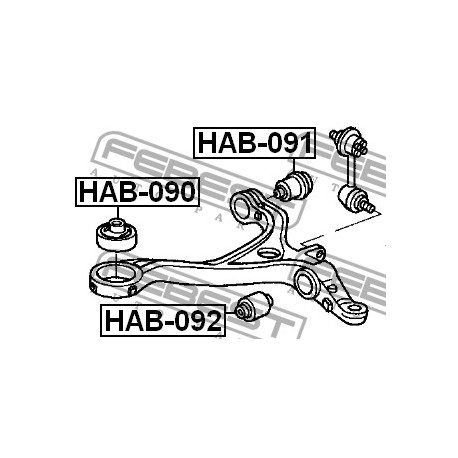 Тампон 51393SEA004 HAB091 Honda преден долен носач