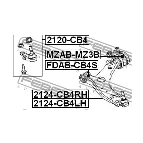 Втулка 1570284 FDABCB4S Ford Mazda Volvo преден носач
