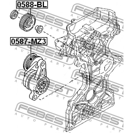 Z601-15-940 Mazda ролка паразитна